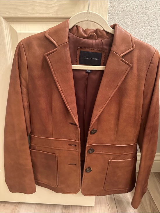 Banana Republic Jackets & Blazers - Banana Republic Brown Leather Blazer Jacket